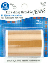 Spinrite Coats Extra Strong Thread For Jeans 70yd, Golden, 1 Pack of 3 Piece - £16.18 GBP