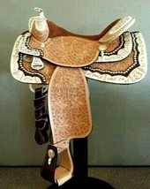 Western show saddle 16&quot;, on Eco- leather buffalo with drum dye finished.. - £432.95 GBP