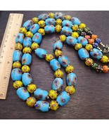 Filo di perle in vetro millefiori di ispirazione veneziana - mosaico... - $77.17 CAD