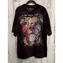 3D Tees Unisex Dog Lover Tshirt Size 2X Pitbull Black Tie Dye Graphic - $17.29