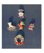 Vintage to Now Christmas Brooch Pin Lot (5), 3 Signed - Danecraft, Hallm... - £18.50 GBP