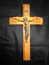 CATHOLIC LAST RITES Cross CRUCIFIX w/Candles &amp; Holy Water Bottle - 8&quot; x ... - £23.89 GBP
