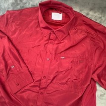 Reel Life Fishing Shirt Vented Long Sleeve Button Up Pockets Red 2XL - $17.99