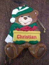 Teddy Bear Christmas Ornament Personalized Christian 2003 Stravina - £26.99 GBP