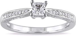 2.50Ct Princess Cut Diamond Solitaire Engagement Ring 14k White Gold Finish - £79.92 GBP