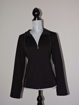 Emma James Liz Claiborne Jacket Black Long Sleeve Shirt Zipper Machine W... - $17.99