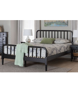 Bernice Farmhouse Ivory Spindle Wood Queen Size Platform Bed - $11,683.08 MXN