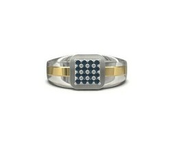 Silver Blue Sapphire Ring Sapphire Ring For Men 1.5 mm Round Sapphire Band - £51.90 GBP