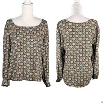 Loft Top Blouse Floral Long Sleeves Medium New - $24.74