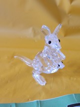 Swarovski Crystal Kangaroo With Baby Joey Animal Figurine - £144.69 GBP