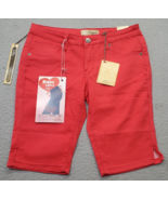 Hybrid Bum Lifter Bermuda Shorts Women Size 7 Red Cotton Casual Mid-Rise... - $398.15 MXN