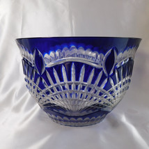 Very Large Blue Cut to Clear Bowl # 22353 - $242.55