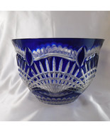 Very Large Blue Cut to Clear Bowl # 22353 - £190.79 GBP