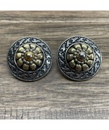 Vintage Two Tone Round Art Deco Style Stud Earrings Fashion Jewelry KG JD - €8,46 EUR