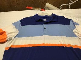 Puma Golf  Dry Cel Blue Orange STRIPED Polo Short Sleeve Shirt - £10.27 GBP