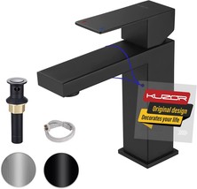 Kuzor Single Handle 1 Hole Bathroom Faucets Matte Black Bathroom Sink Faucet - £47.25 GBP