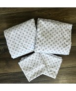 Charisma Blue White King Flat Fitted &amp; (2) Pillowcase Set Polyester Micr... - $733.58 MXN