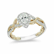 Enchanted Disney Rapunzel Pear Simulated Diamond Frame Twist Silver Ring - £94.79 GBP