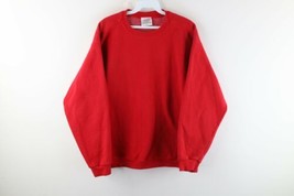 Vtg 90s Streetwear Mens Large Faded Blank Heavyweight Crewneck Sweatshirt Red - £39.52 GBP