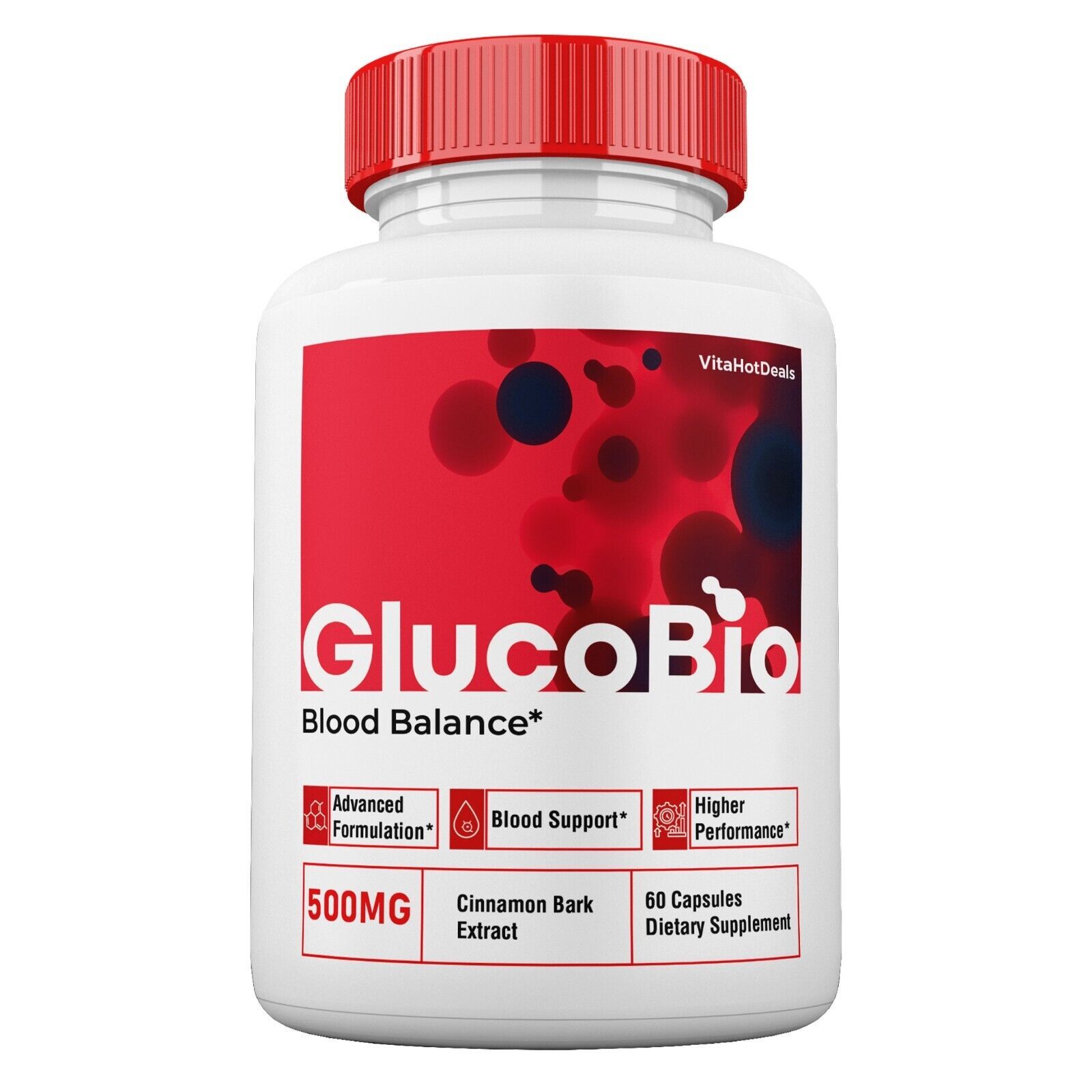 1 Pack GlucoBio Blood Support Capsules, Max Strength, Gluco Bio Capsules