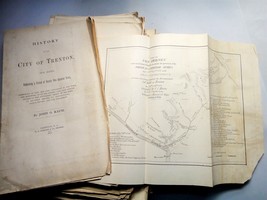 1871 Antique City Of Trenton History And Foldout Map Nj W Unbound Uncut Original - £114.48 GBP