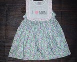 NEW Boutique &#39;I love mom&#39; Embroidered Girls Floral Sleeveless Dress - £13.43 GBP