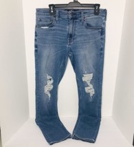 Hollister Stacked Skinny Jeans Mens 32x32 Distressed Advanced Stretch Blue Denim - £15.50 GBP