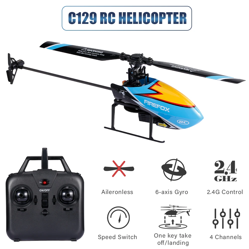 FIREFOX C129 4CH 6-axis Gyro Mini RC Helicopter Toys Gift for Adult Kids... - £64.36 GBP+