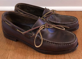 RALPH LAUREN Leather driving Loafers 7 D 7D Made in USA stitching tie mo... - $97.02