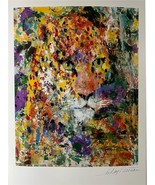 Leroy Neiman Leopard Portrait Hand Signed Serigraph on Paper Animal Art - $445.50