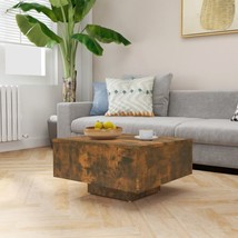 Industrial Rustic Smoked Oak Wooden Square Shaped Living Room Coffee Table Wood - £38.36 GBP