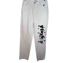 Playboy By PacSun Flower Boyfriend Jeans White Women 28 Distressed Strai... - $305.64 MXN