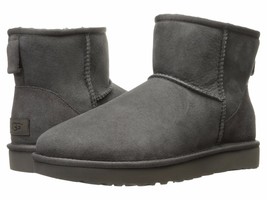 Ugg Classic Mini Ii Women&#39;s Boots Slip On Sheepskin Ankle Shoes Grey Sz 10 Or 12 - £63.89 GBP