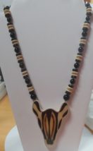 Vintage Lee Sands Giraffe Head Necklace 22&quot; Long W/Box NWOT - £30.96 GBP