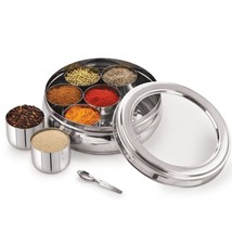 Spice Box Organizer - 7 Compartments - Kitchen Spice Rack Storage 18.5cm Dia - £36.19 GBP