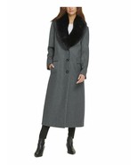 Authentic DKNY Womens Faux Fur Button Down Coat, CHARCOAL, S MSRP: $460 - £126.58 GBP