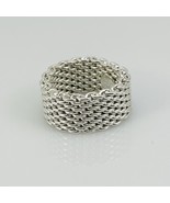 Size 4.5 Tiffany &amp; Co Somerset Ring Mesh Weave Flexible in 925 Silver AU... - $289.00