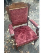 Vintage Antique Wood Chair Red Seat Eastlake? Parlor Style Victorian - £114.80 GBP
