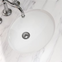 Meje 17&quot;X14&quot; Oval Bathroom Vessel Sink, White Ceramic Vanity Top Sink With - £64.67 GBP