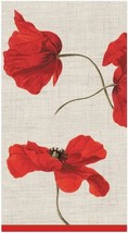 Caspari Dancing Poppies Paper Guest Towel Napkins - Two Packs of 15 - £32.68 GBP