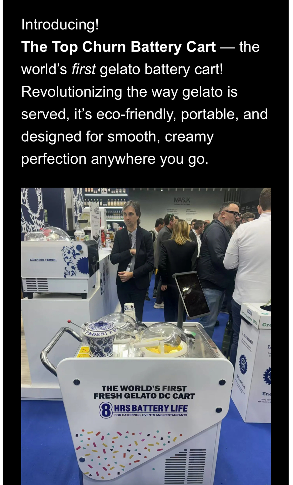 italian Gelato Mobile Cart Gelato Battery Cart Gelato Machine Gelato Pus... - $15,430.00