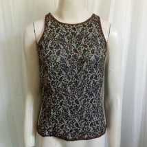 Adrianna Papell Vintage Beaded Tank Top Sparkle Embroidery Sleeveless Li... - $72.19