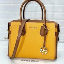Michael Kors Mercer Satchel MD Two-Tone Pebbled Leather Belted - Honeycomb Multi - £127.87 GBP