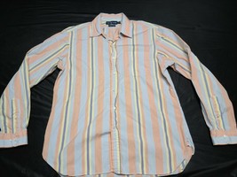 VTG Ralph Lauren Men’s Long Sleeve Button Shirt Multicolor Stripe Italy ... - £5.83 GBP