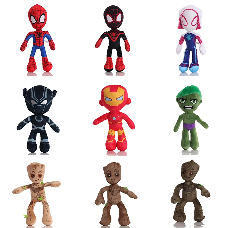 30CM Spider-Man Iron Man Hulk Black Panther Groot Toy Anime Doll Cool Superheroe - $16.20