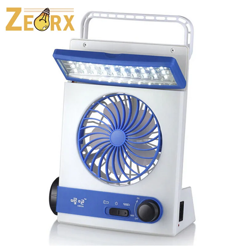 Solar fan camping fan cooling table fans 3 in 1 multi function with led table lamp thumb155 crop