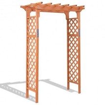 7 Feet Garden Wooden High Arbor Arch Plant Pergola - Color: Natural - $3,508.45 MXN