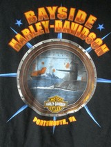 XL Black Harley-Davidson Motorcycles T-Shirt Bayside Portsmouth, VA  - £7.41 GBP