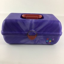 Caboodles Cosmetic Make Up Carry Train Case Purple Swirl Mirror Tiers Vintage - £42.16 GBP