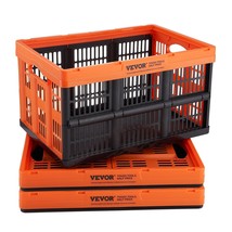 VEVOR Plastic Collapsible Storage Basket, 45L 3 Packs, Folding Stackable... - $85.63